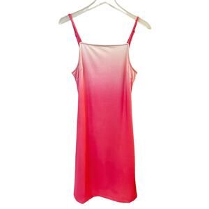 Hosbjerg Pink Ombré Tank Mini Dress Size Small Barbiecore Baddie Y2K Aesthetic
